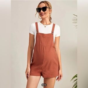 SHEIN Maternity Solid Overall Romper